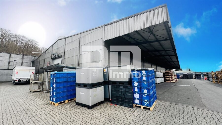 Gewerbeensemble Produktionshallen + Bürogebäude und umfangreiche Freiflächen - Halle 2 Frontansicht